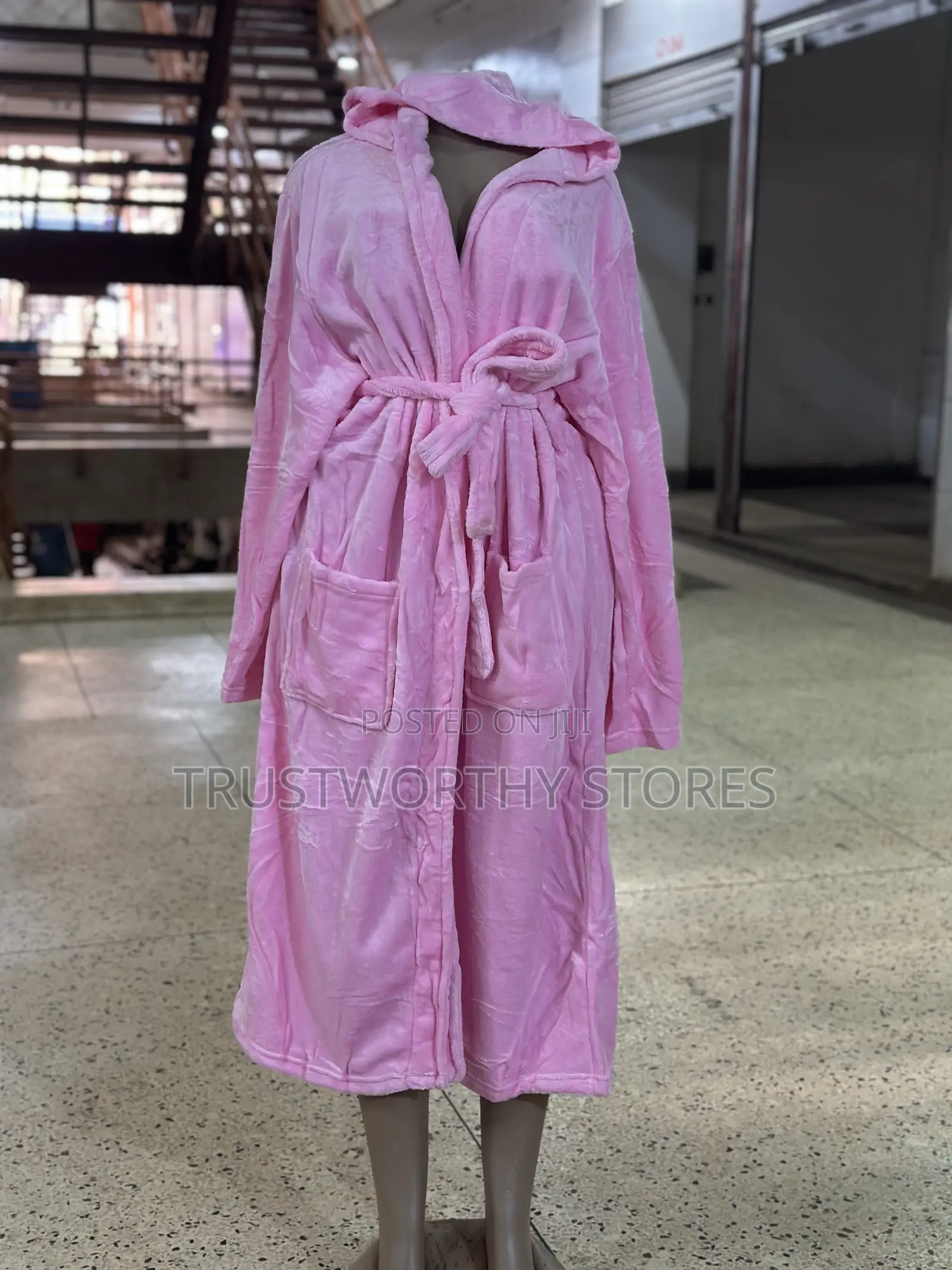 Over Sized Pink Bathrobe With Hood