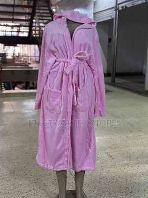 Over Sized Pink Bathrobe With Hood