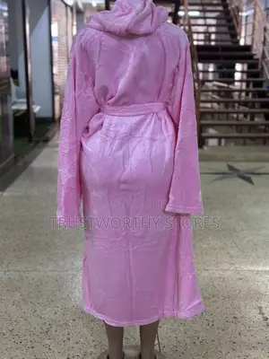 Over Sized Pink Bathrobe With Hood