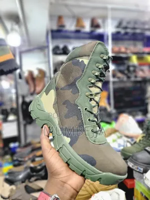Green and Chaki Military Style Boots