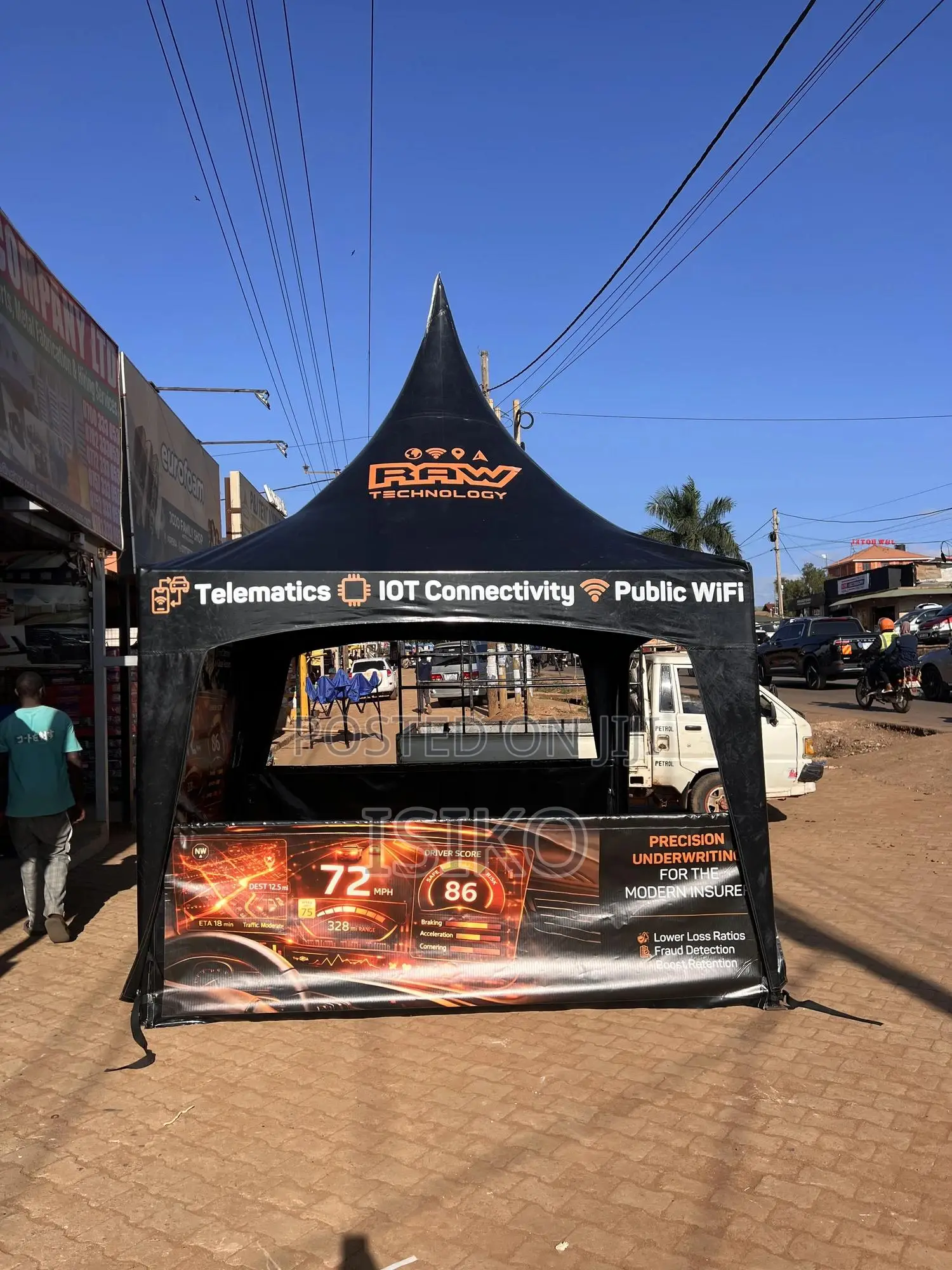A 10ft by 10 Ft Black Commercial Tent