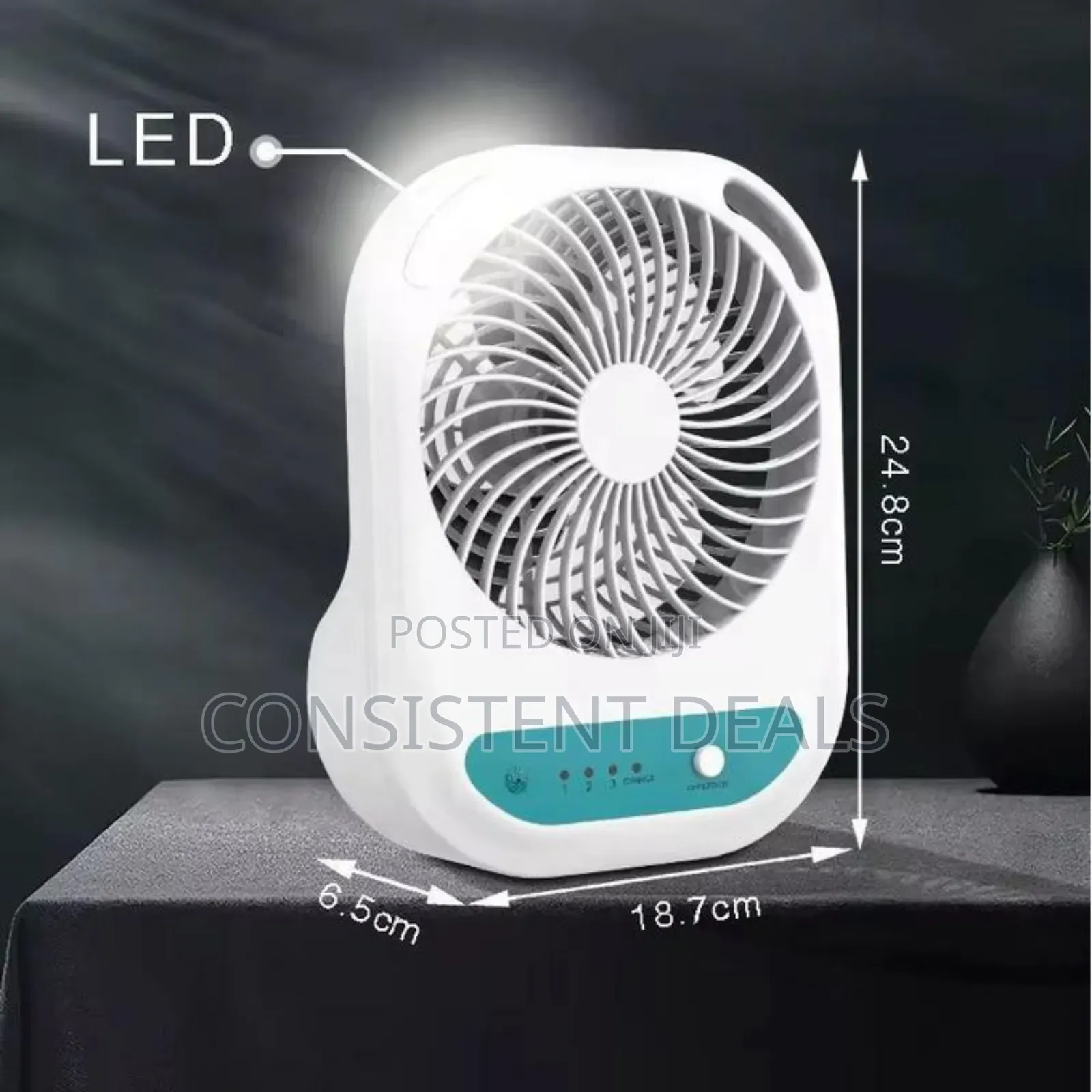 Winning Star Rechargeable Led Light Mini Table Fan