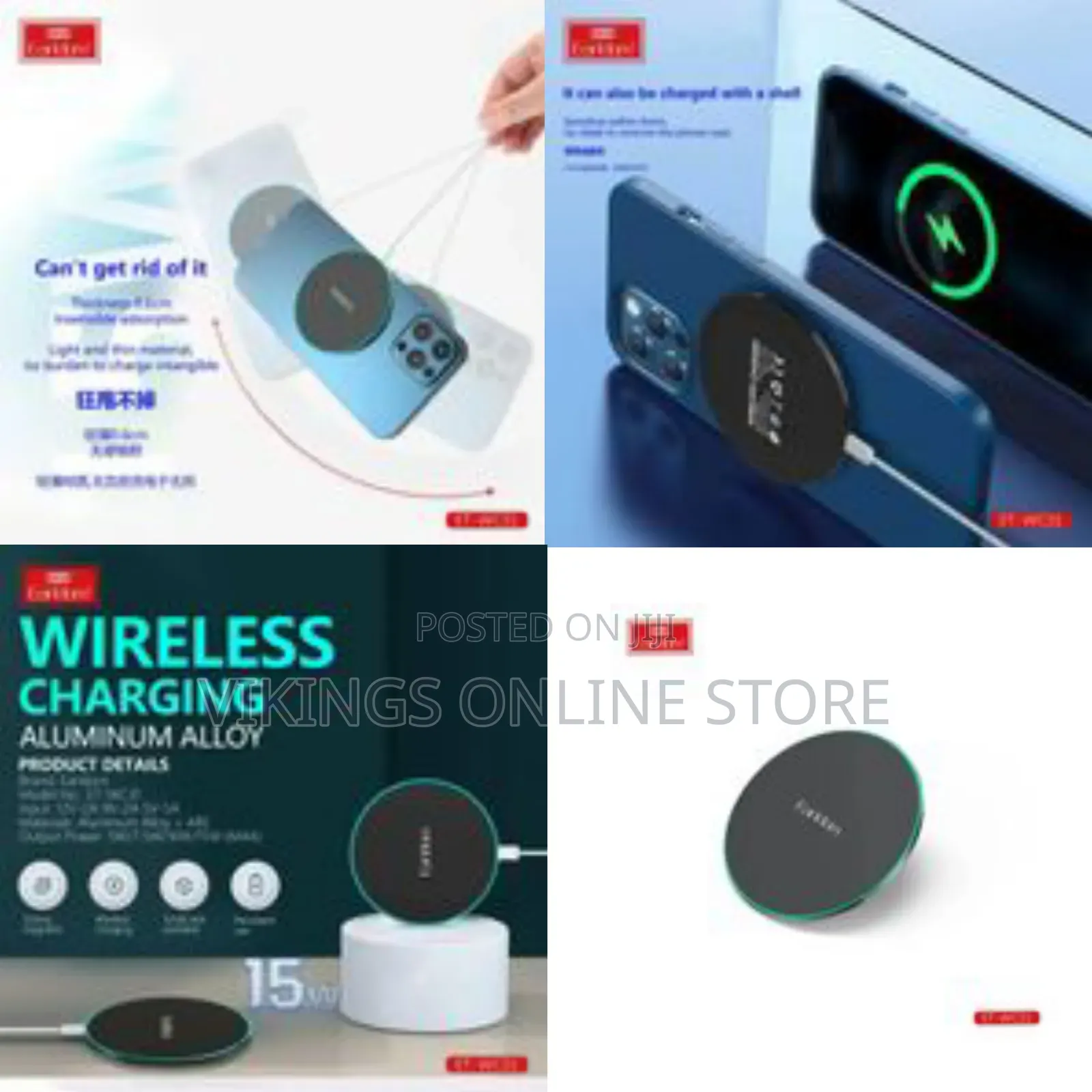 Earldom Wc31 15w Aluminum Alloy Wireless Charging Pad Stand-Multicolor
