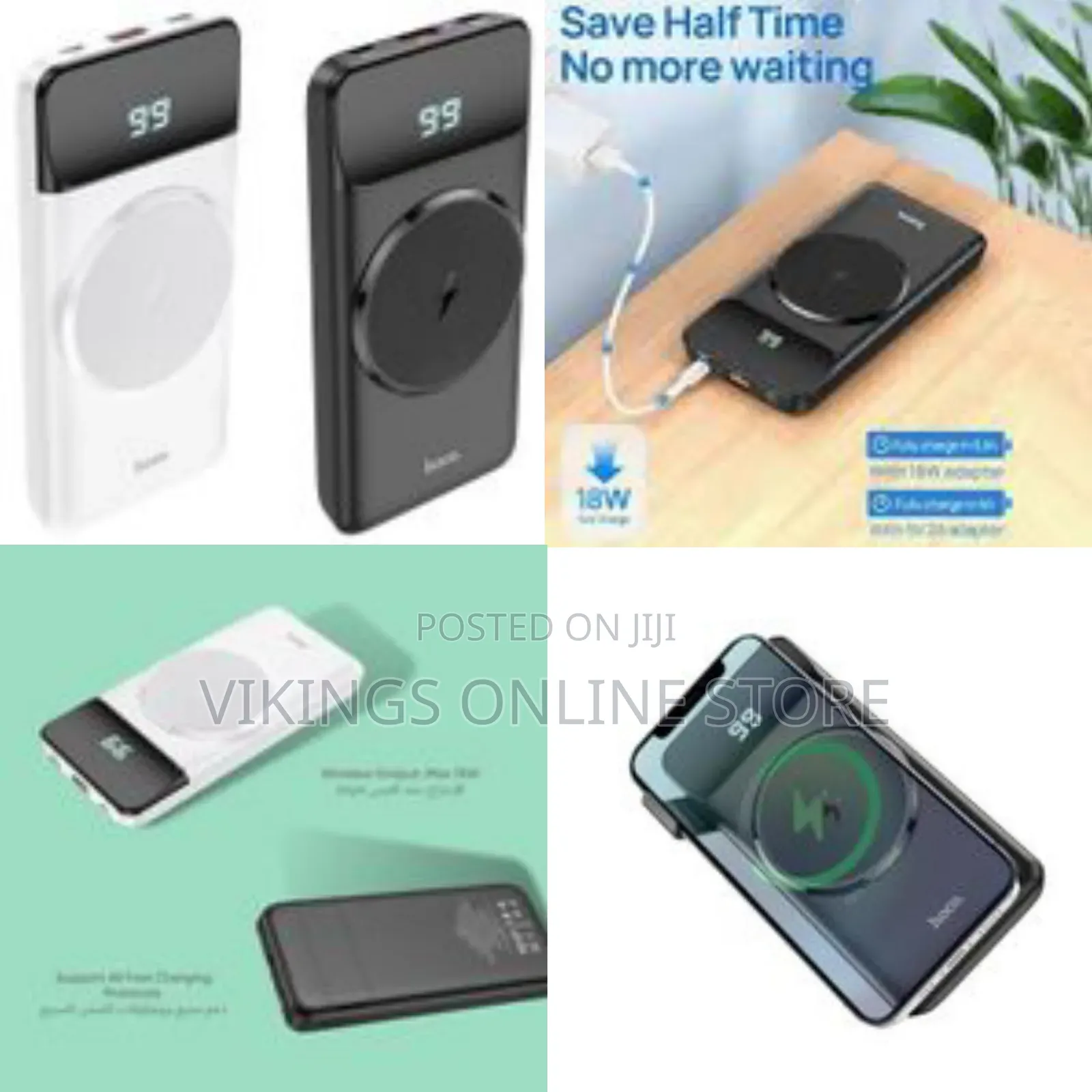 Hoco J76 Mobile Power Bank With Magnetic Wireless Charging, 10000mah