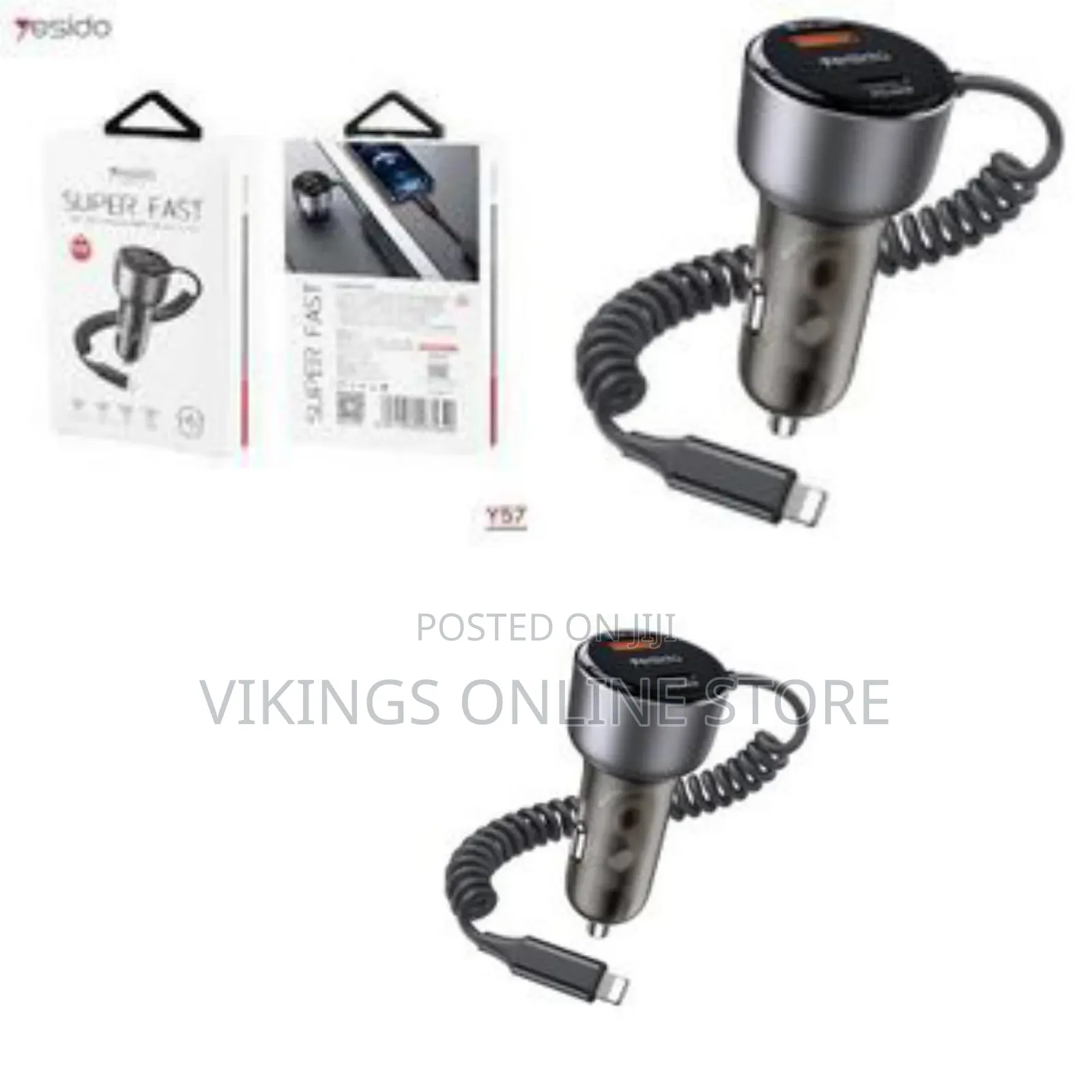 Yesido Y57 50w Cell Phone Super Fast Car Charger Included Cigarette