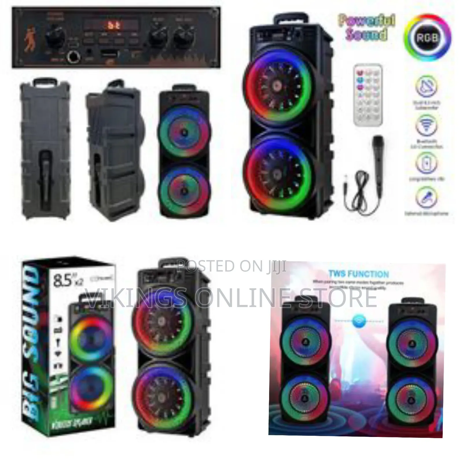 Subwoofer Dual for 8.5 Inches and 20w Outdoor RGB Lights Tf Card Fm