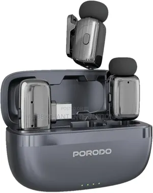 Porodo Wireless Lavalier Microphone/Type-C Connector Microphone