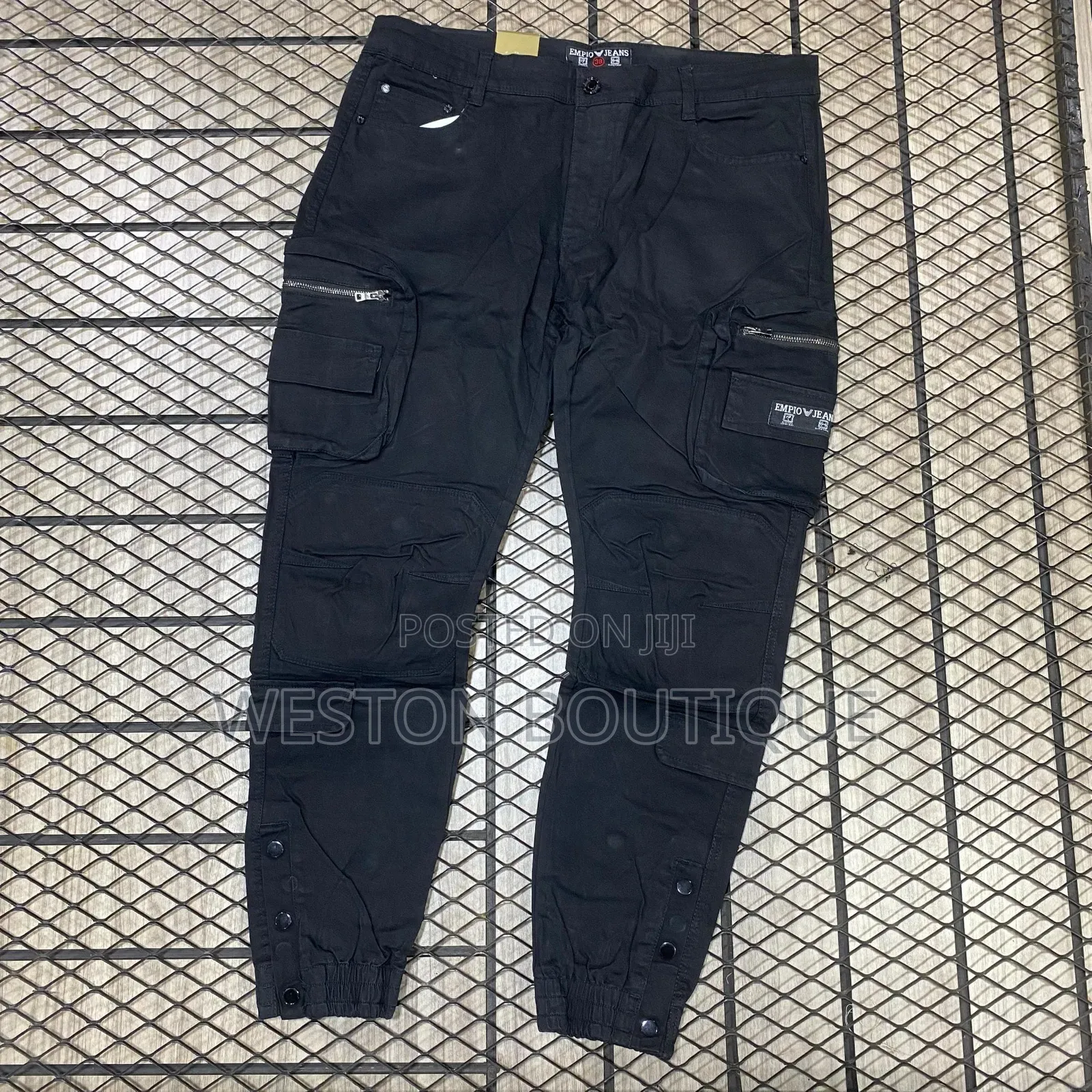 Black Original Men's Zipper Cargo Pants