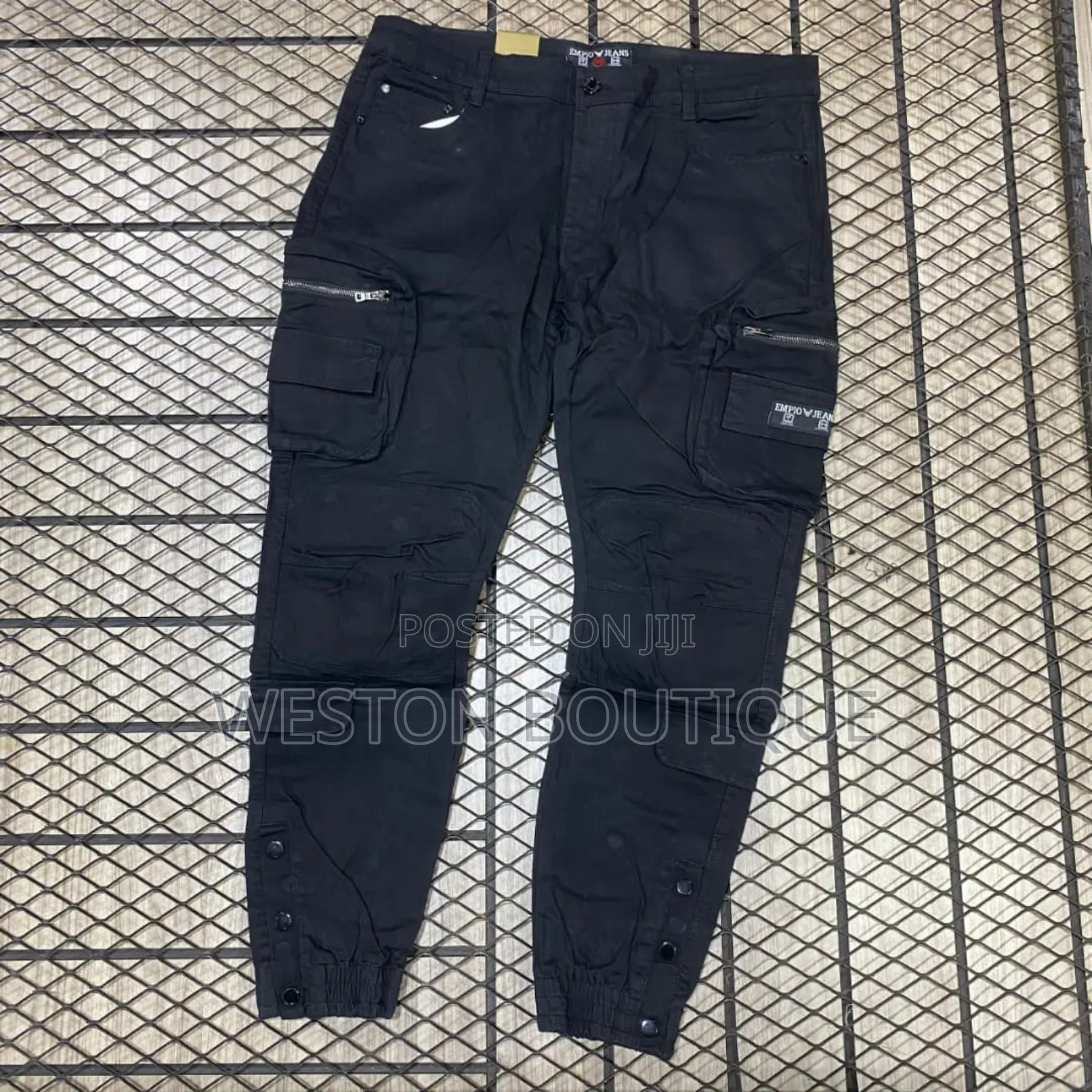 Black Original Men's Zipper Cargo Pants