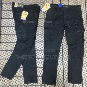 Black Straight Cargo Pants Size 30 to 40