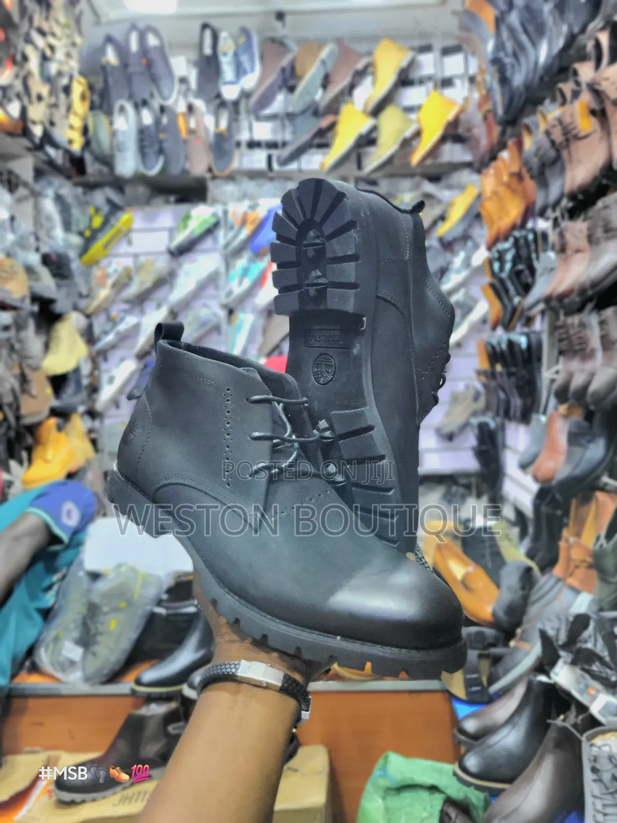 Black Original Leather Men's Timberland Boots