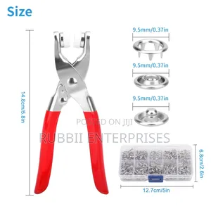 Prong Snap Fastener Kit With Hand Clamp Pliers, U