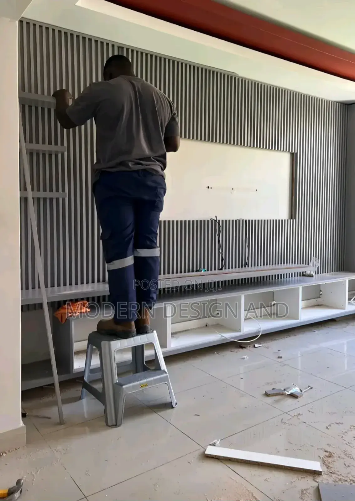Flutted Panelling Wall Tv Unit Kyanja