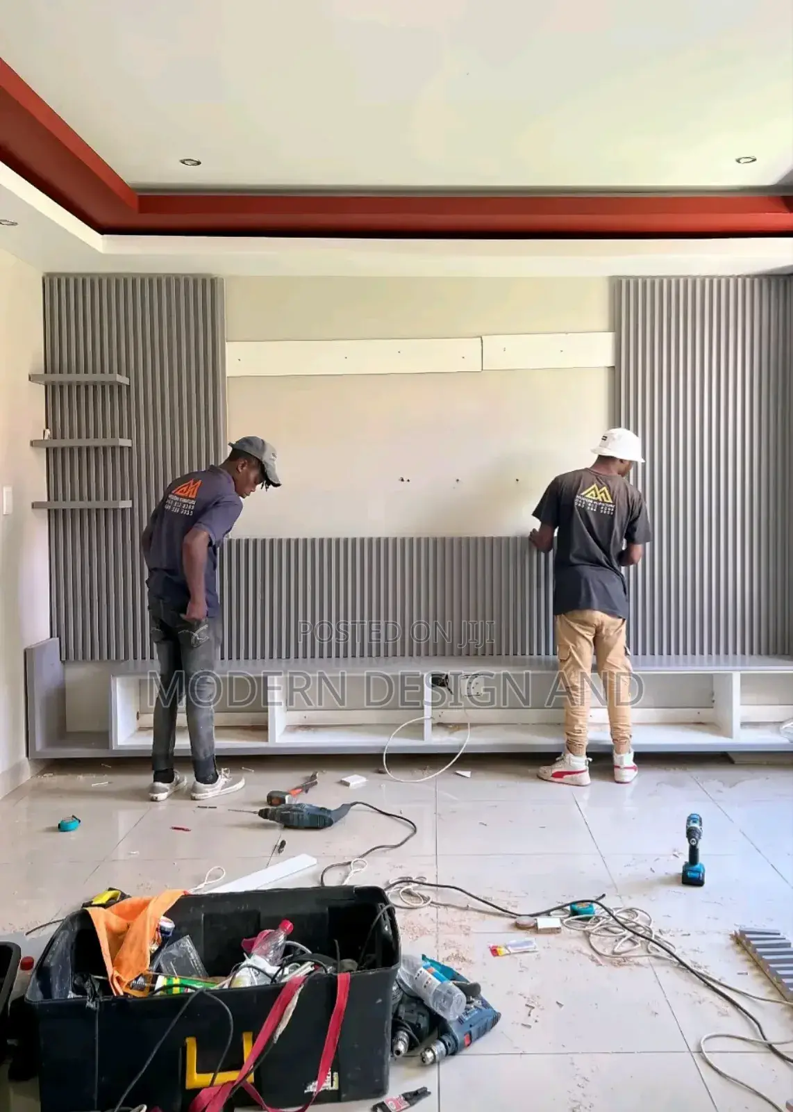 Flutted Panelling Wall Tv Unit Kyanja