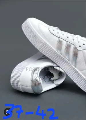 Adidas Sambarose Sneaker in the White Silver Metallic