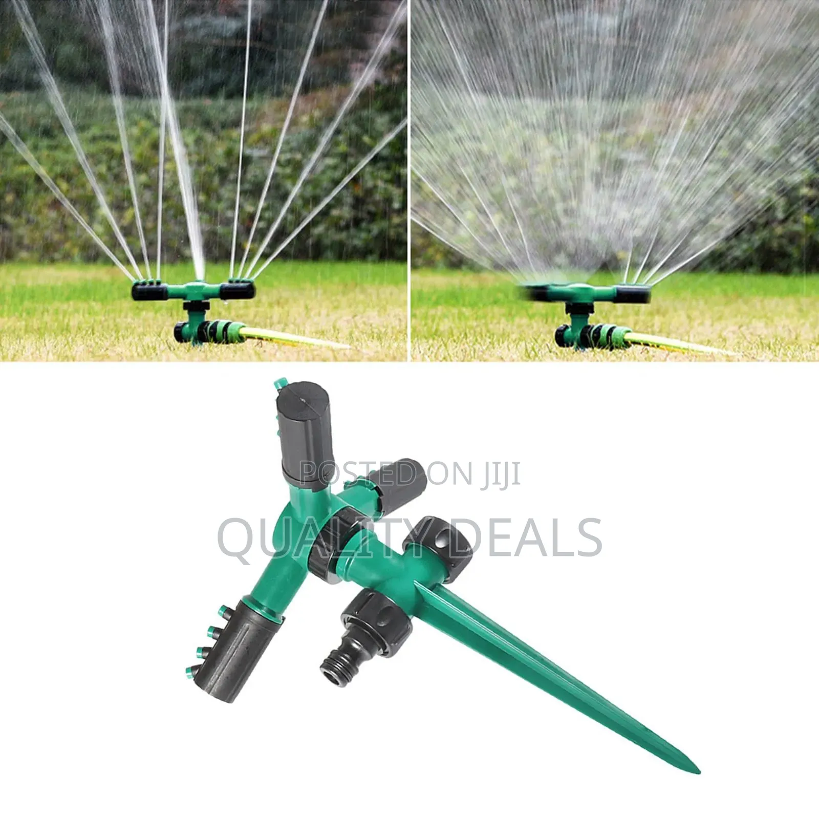 3 Arm Garden Lawn Sprinkler With Ground Spike