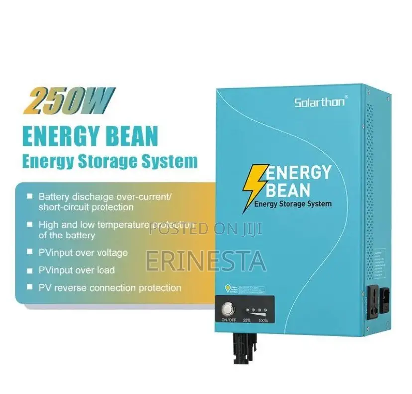 1kwh Solarthon Lifepo4 Energy Bean Power Station 250w Hybrid Inverter