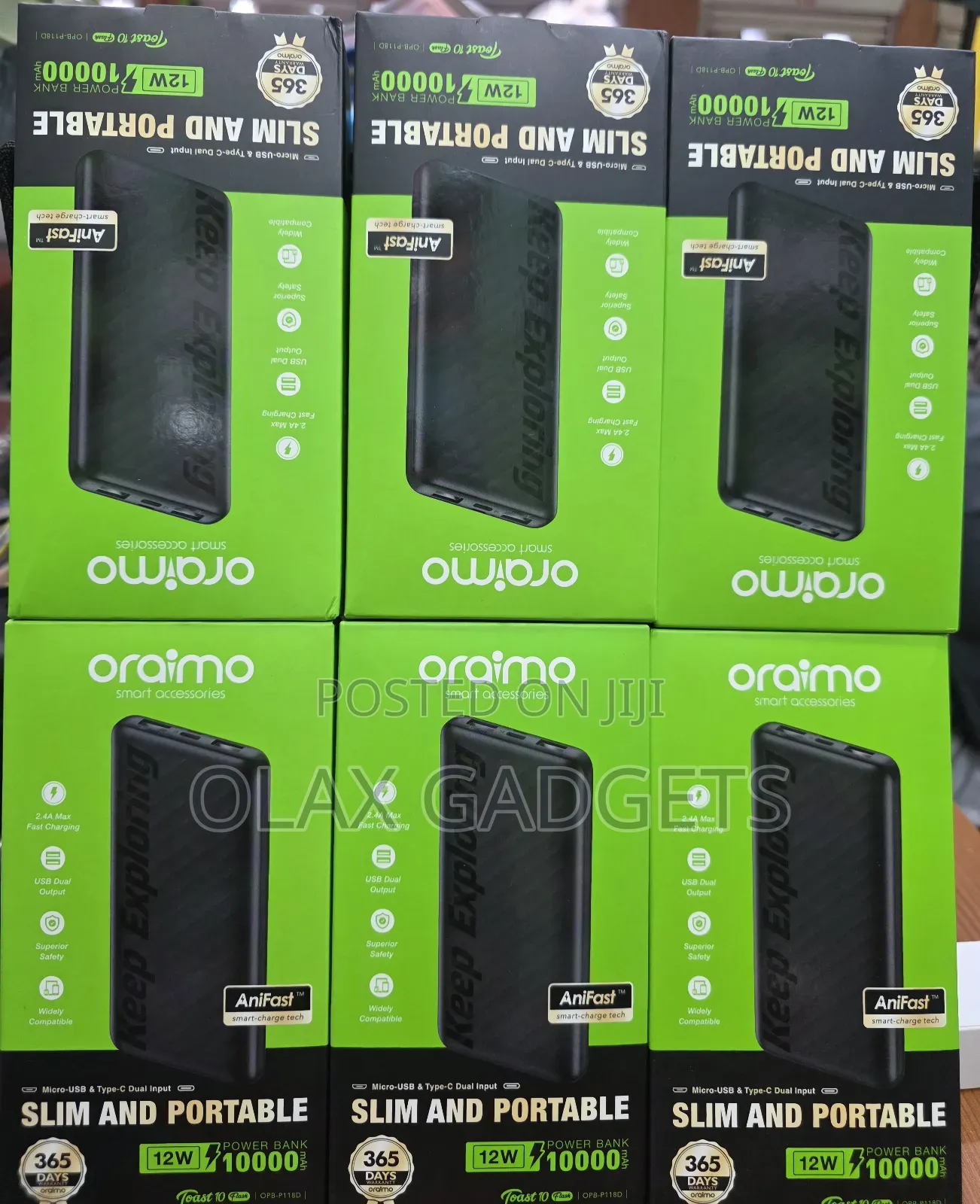 Oraimo Toast 10 Flash (Opb-P118d) Is a 10,000mah Portable Power Bank