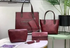 Chris Fashion Four Piece Burgundy Handbag