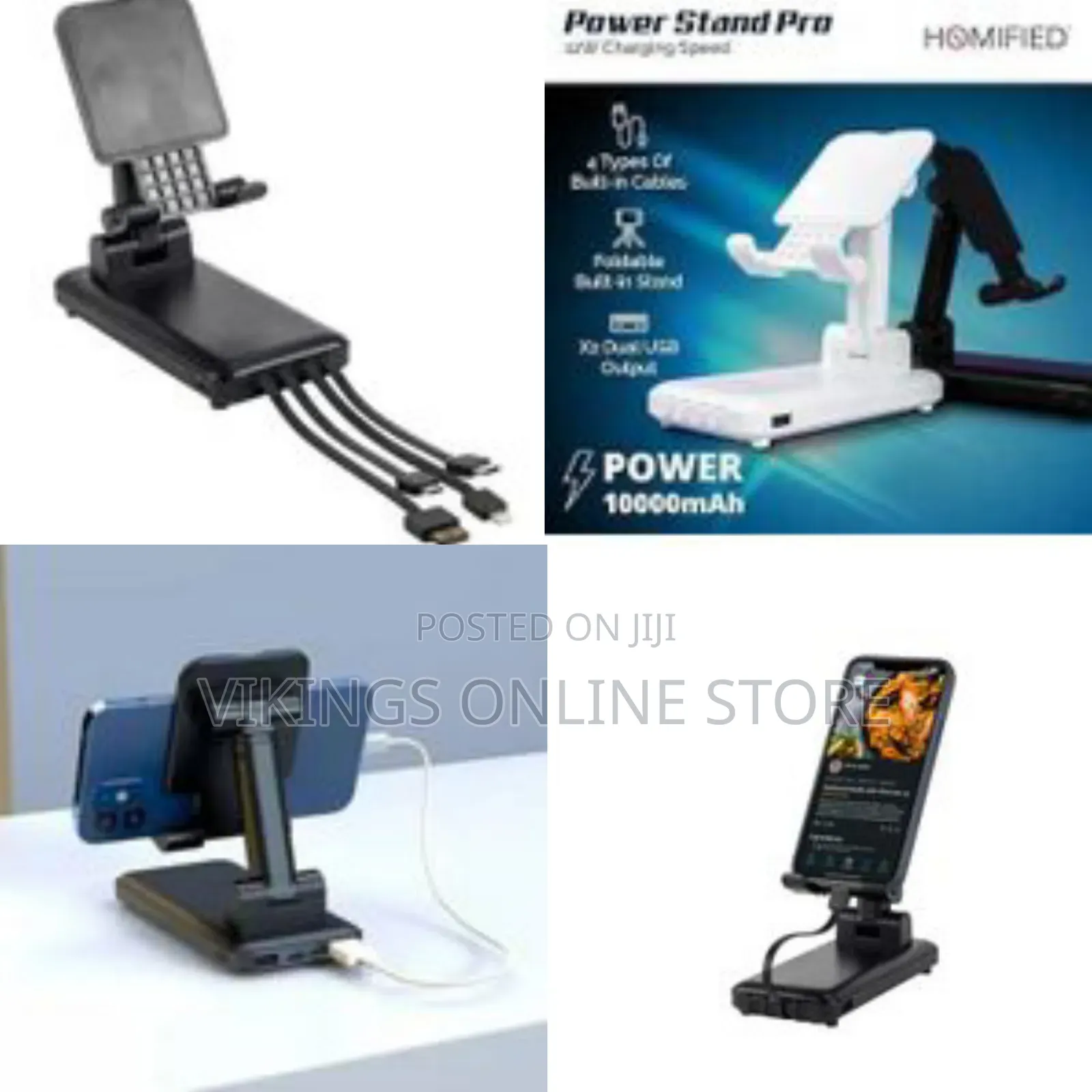 2 in 1 Pivot Fast Phone Charging Power Bank 20000 Mah With Inbuilt