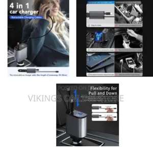 Retractable Car Charger, 100w4 In 1 Fast Car Phone Charger 60w