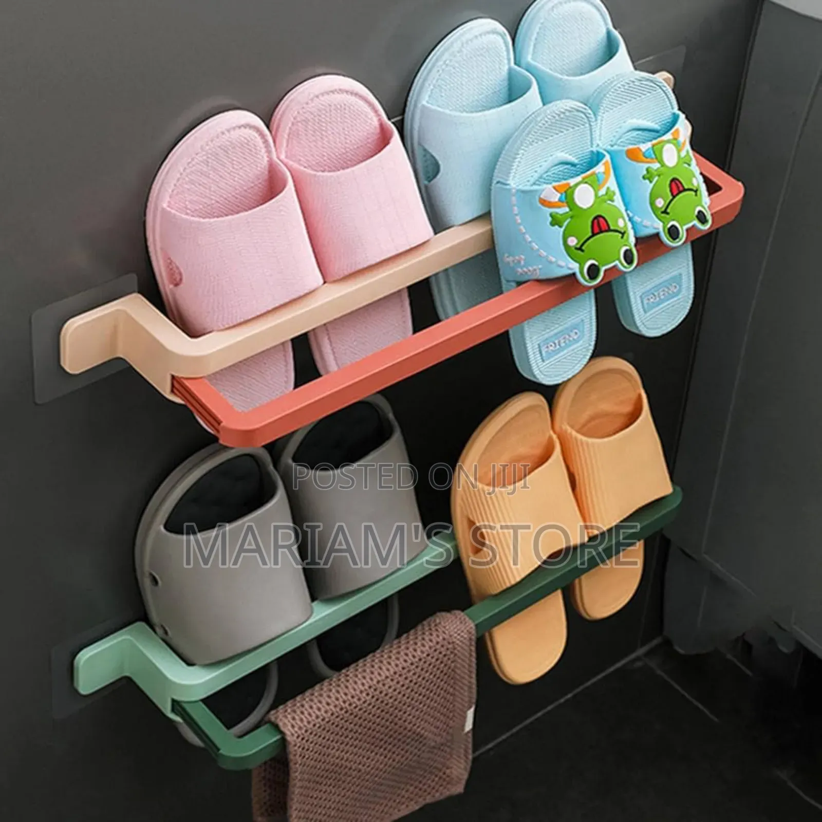 Wall-mounted Slipper Storage Holder.