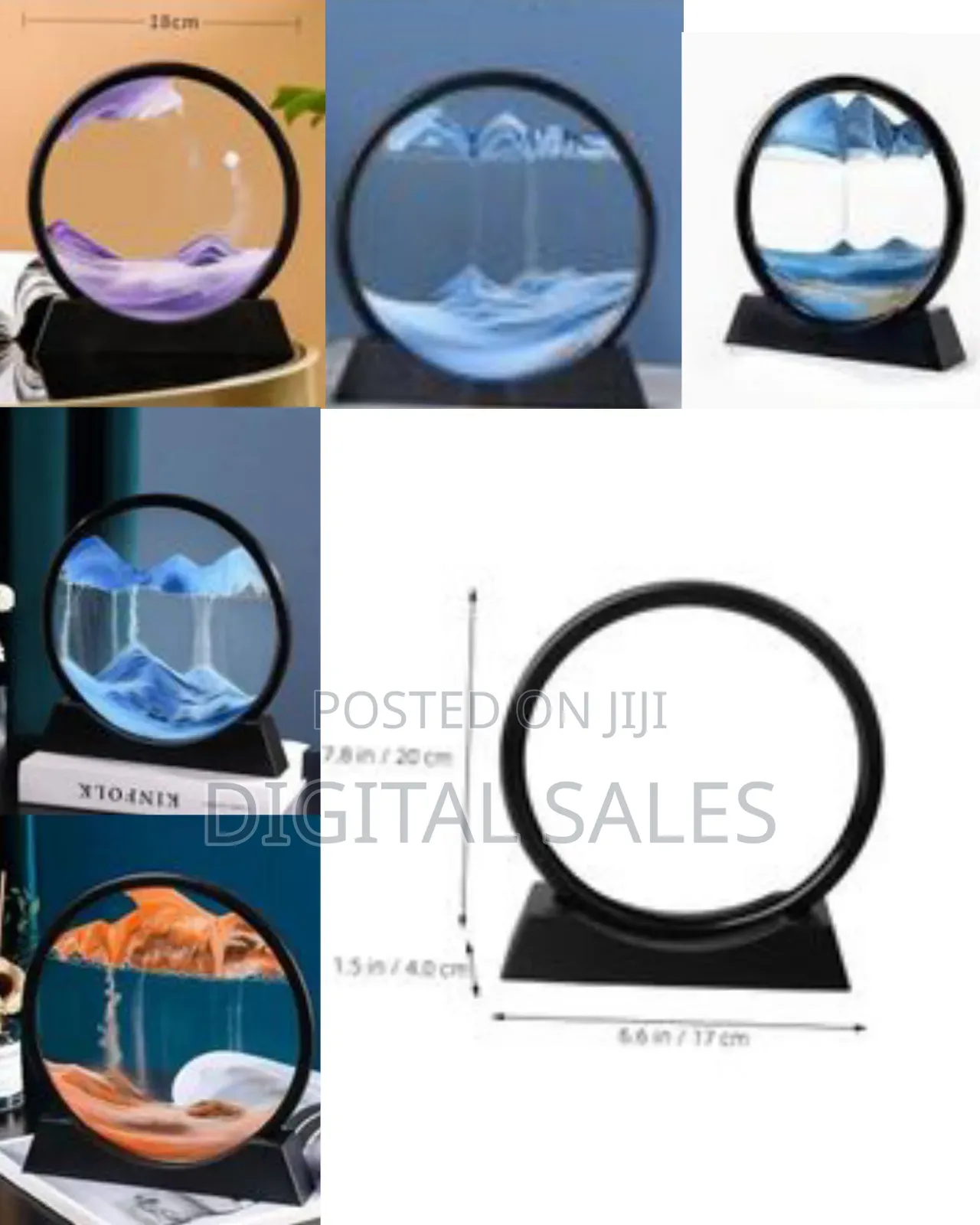 Moving-Sand Frame Art Sand Painting Round Glass