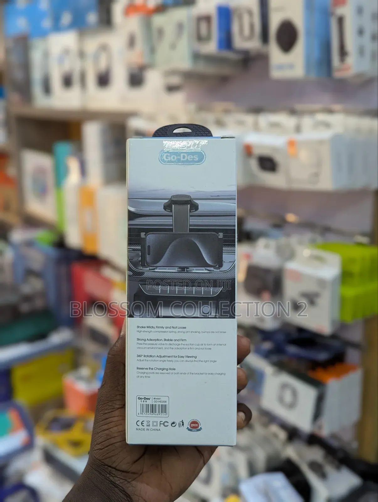 Go Des Supple Suction Car Phone Holder for Tablet and Mobile Phone