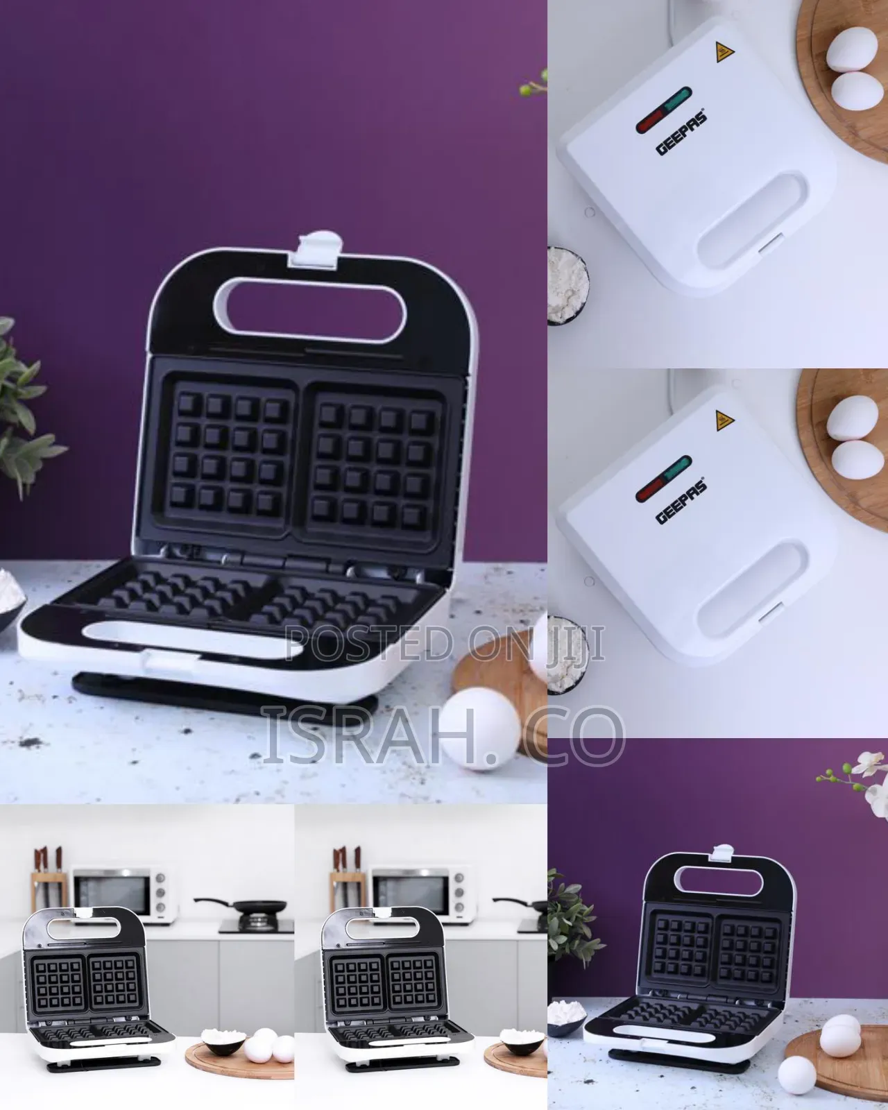 Geepas Gwm676 Electric Waffle Maker 700w- 2 Slice Non-Stick