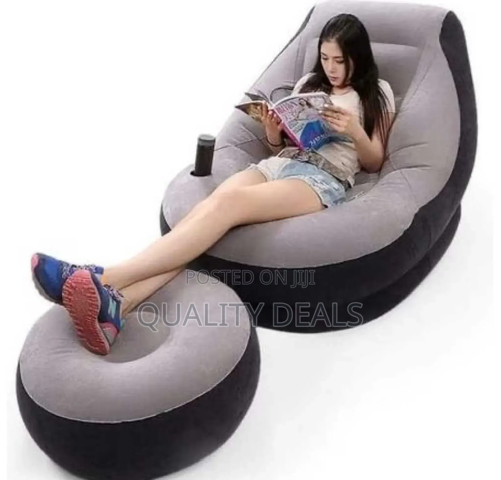 In Texas Air Sofa With Footrest and Bottle Holder