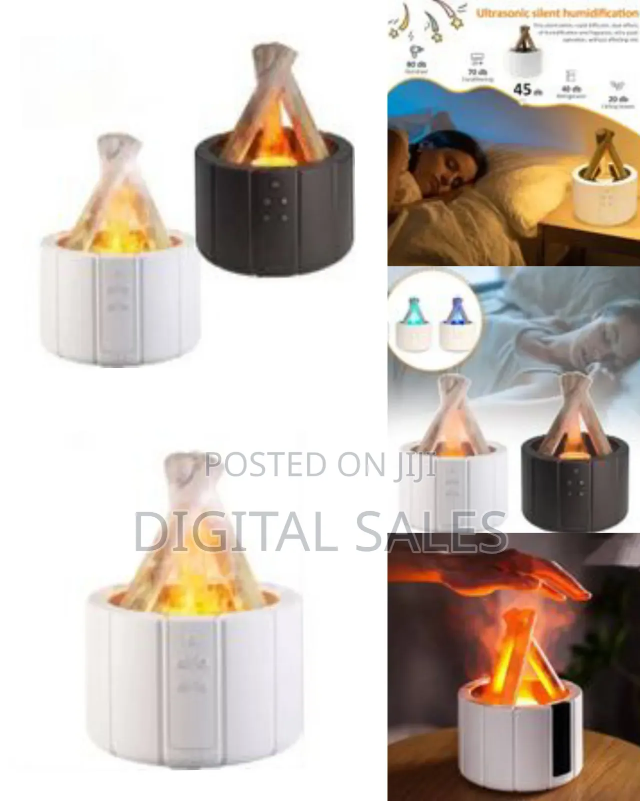 Usb Air Ultrasonic 7 Colorful Lights Silent Bonfire Flame Humidifier