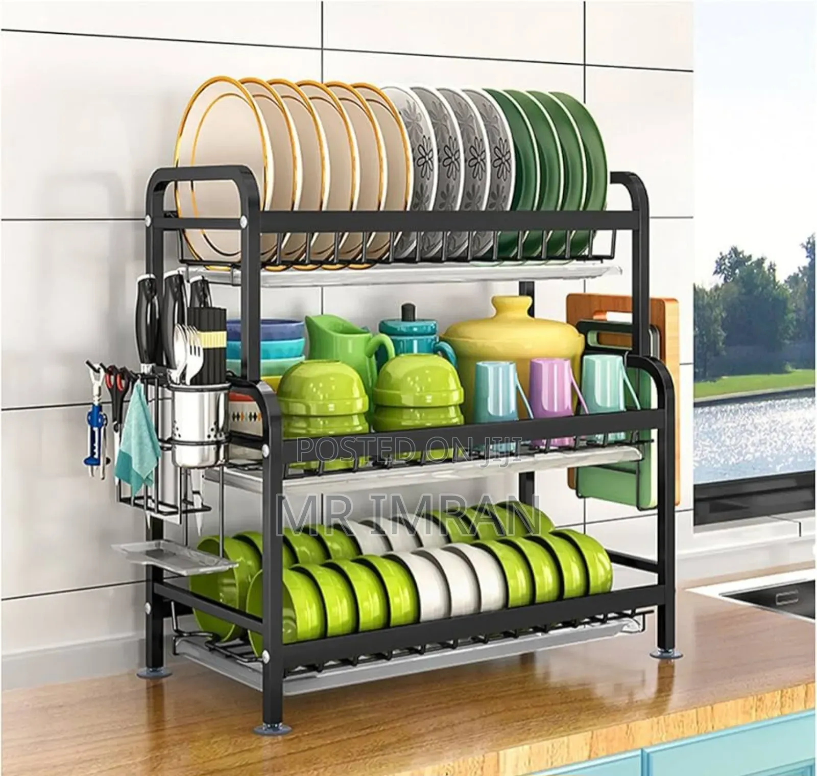 Black 3-Tier Dish Drying Rack