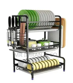 Black 3-Tier Dish Drying Rack