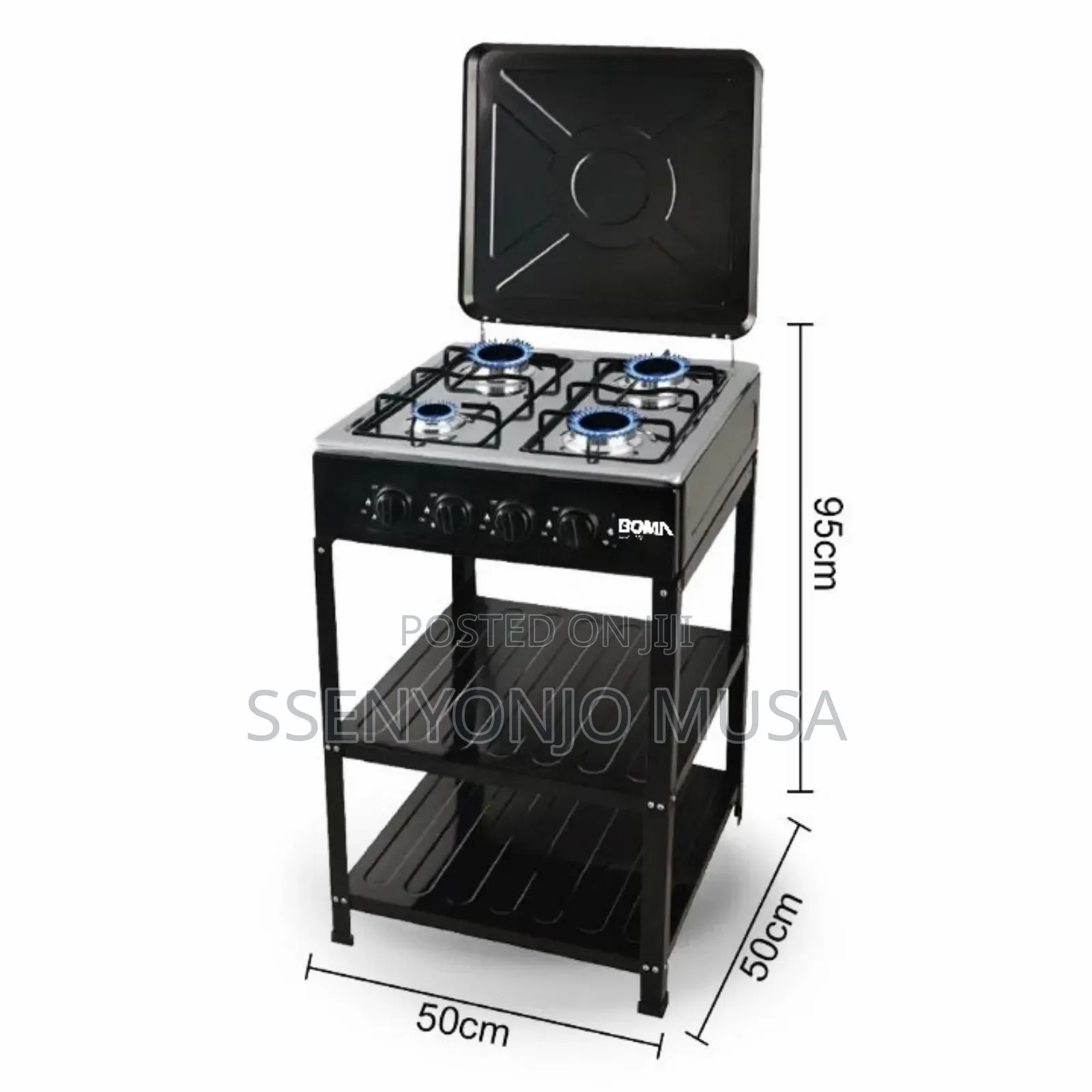 Boma Gas Stove 4 Burner Fully Gas 50×50cm With Stand – Auto Ignition