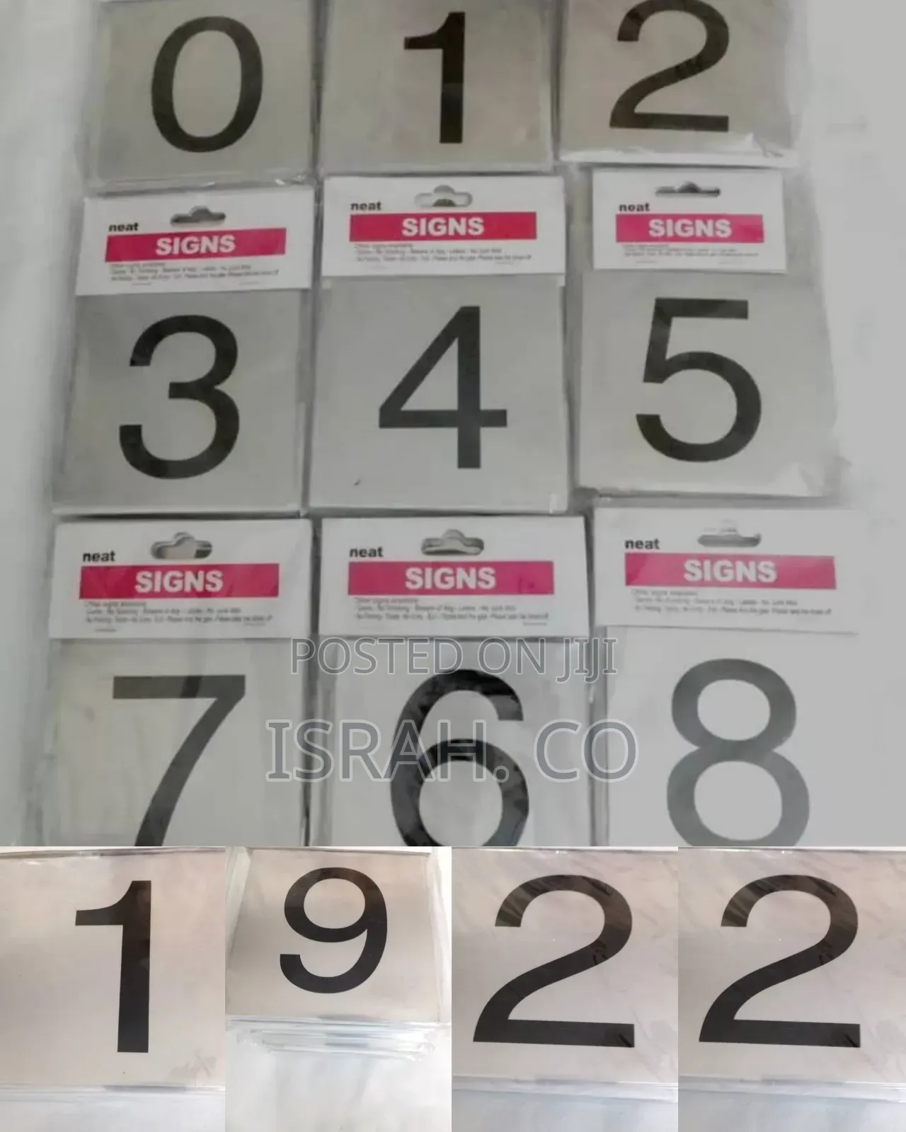 Self Adhesive Metal Effect Door/House Numbers/Sign/Sticker 0-9