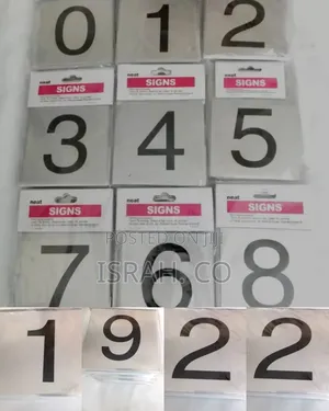 Self Adhesive Metal Effect Door/House Numbers/Sign/Sticker 0-9