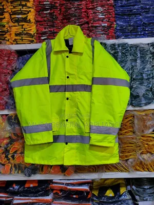 Rain Jacket With Reflective Safety Stripes,