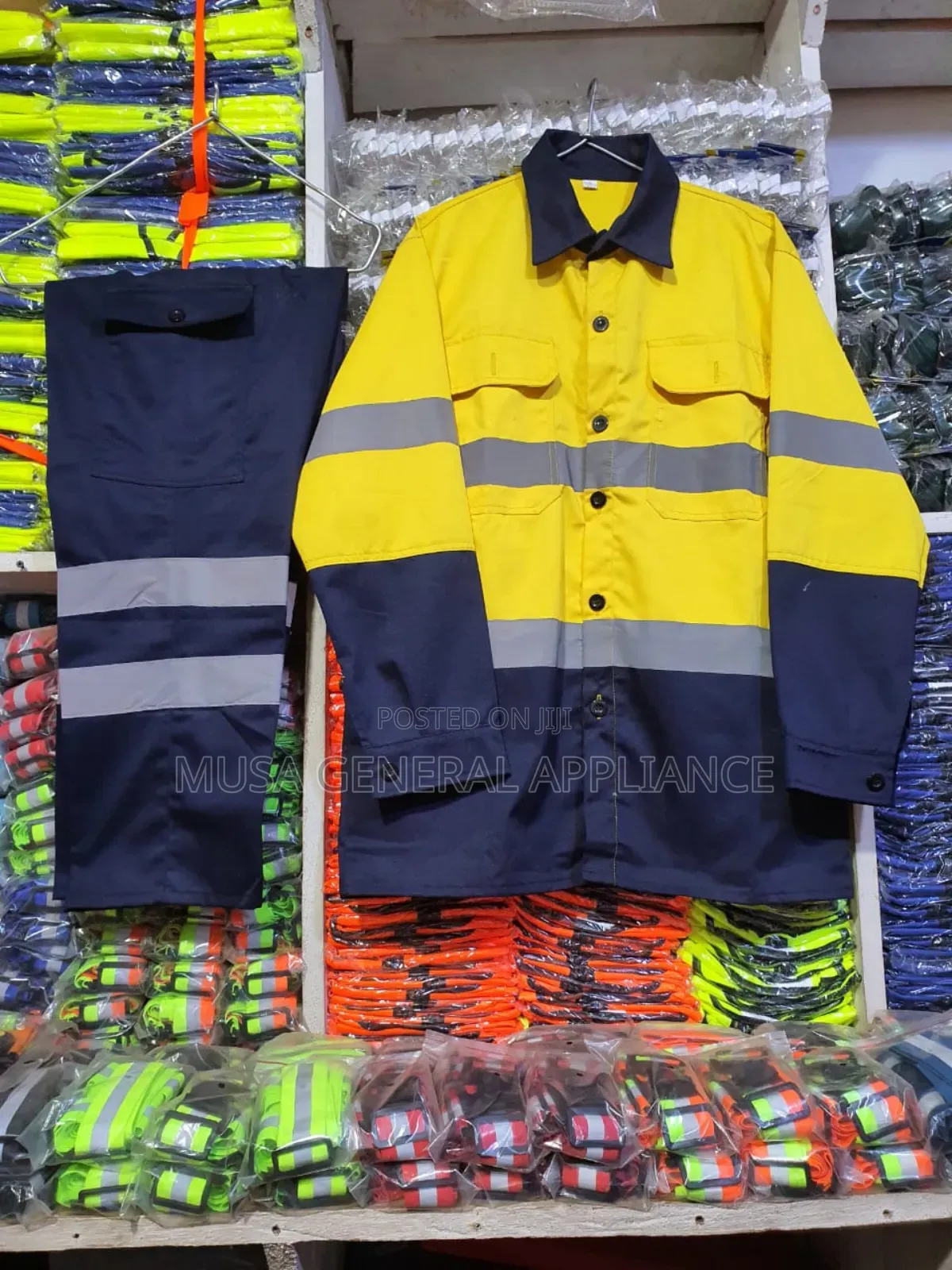 Safety Two-tone Yellow And Navy Long-sleeve