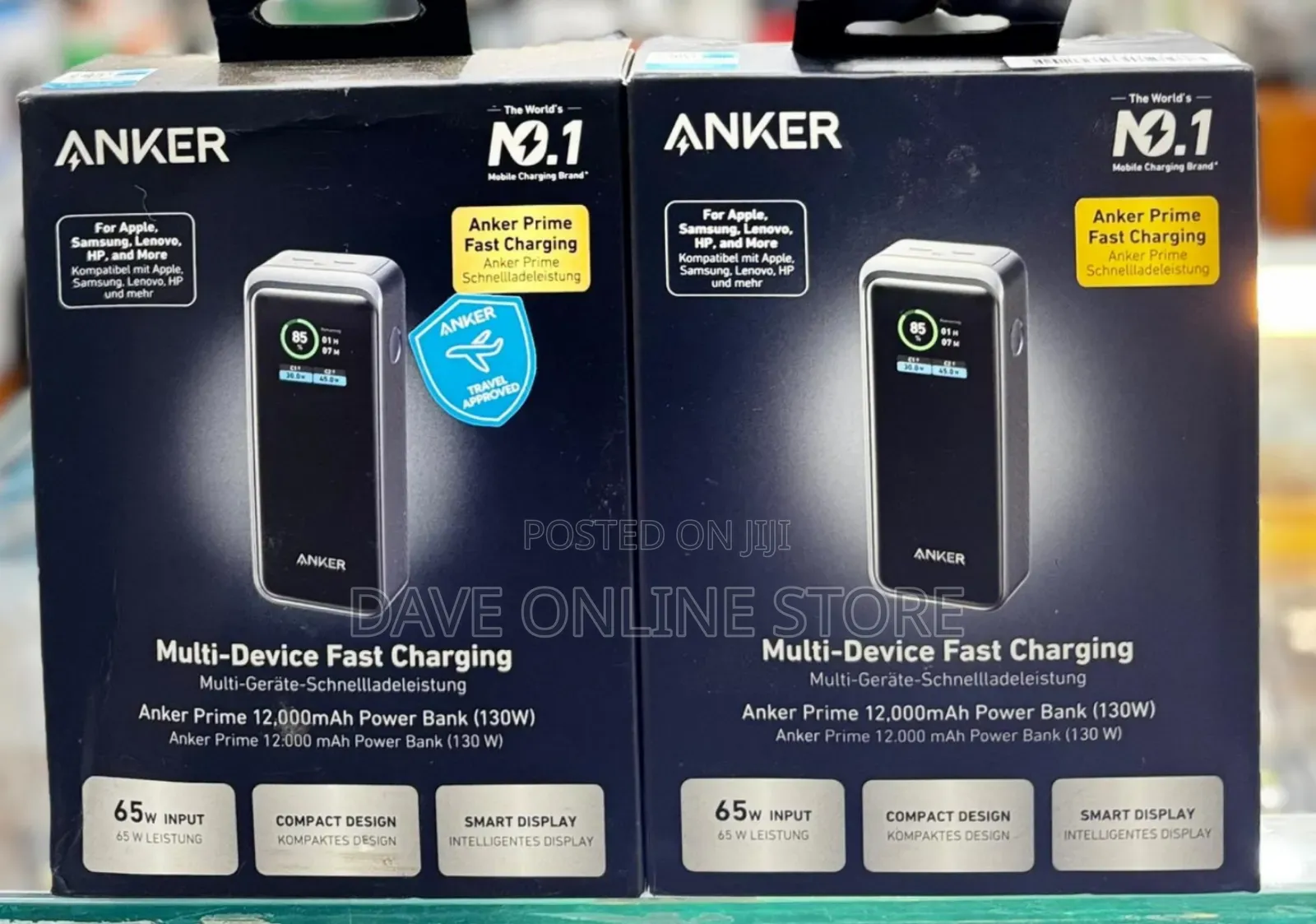 Anker Prime 12,000mah Power Bank (130w), Model A1335 -