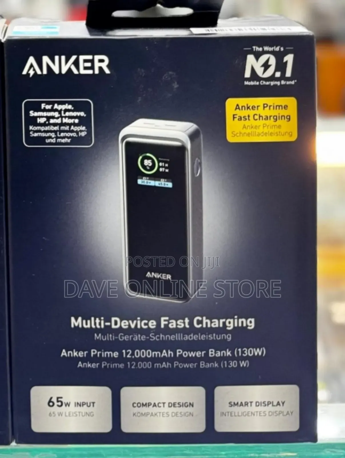 Anker Prime 12,000mah Power Bank (130w), Model A1335 -