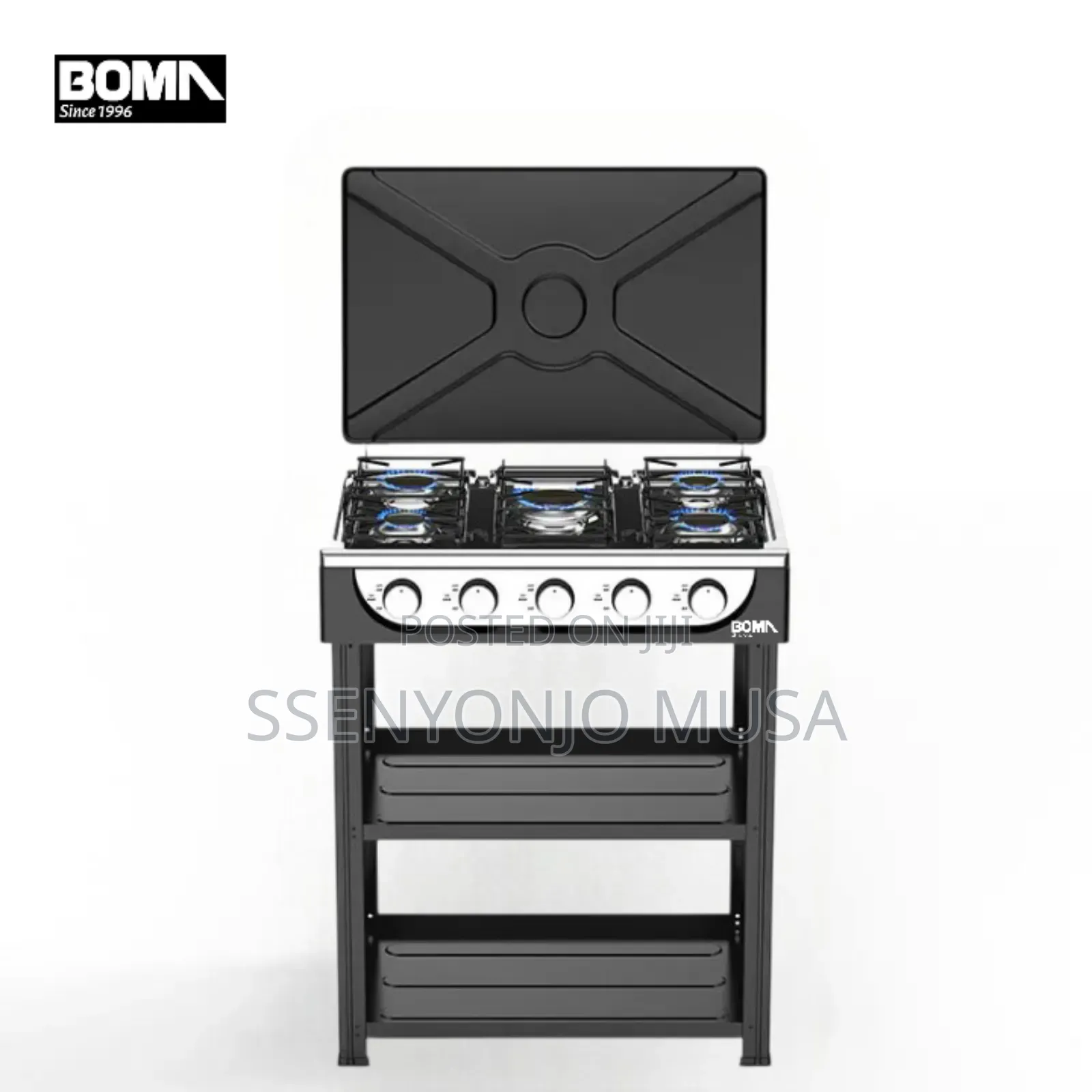Boma Gas Stove 5 Burner 50×60cm Cooker With Shelves – Auto Ignition