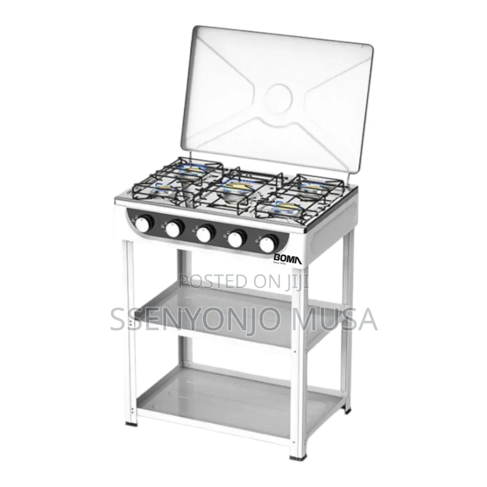 Boma Gas Stove 5 Burner 50×60cm Cooker With Shelves – Auto Ignition