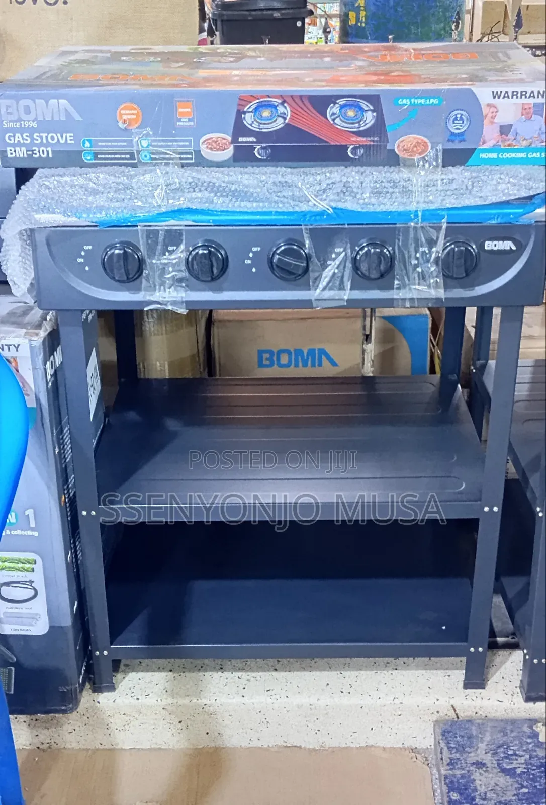 Boma Gas Stove 5 Burner 50×60cm Cooker With Shelves – Auto Ignition