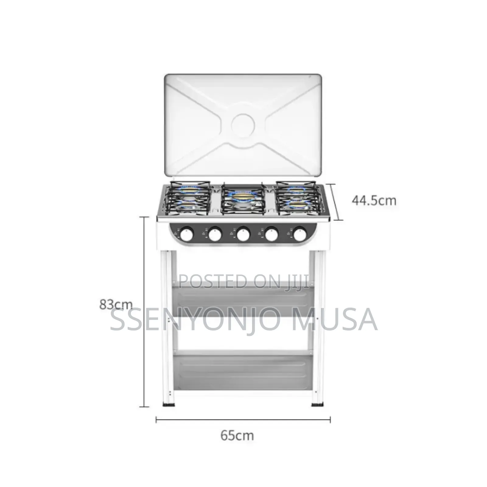 Boma Gas Stove 5 Burner 50×60cm Cooker With Shelves – Auto Ignition