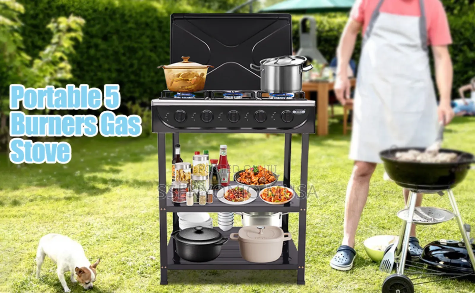 Boma Gas Stove 5 Burner 50×60cm Cooker With Shelves – Auto Ignition