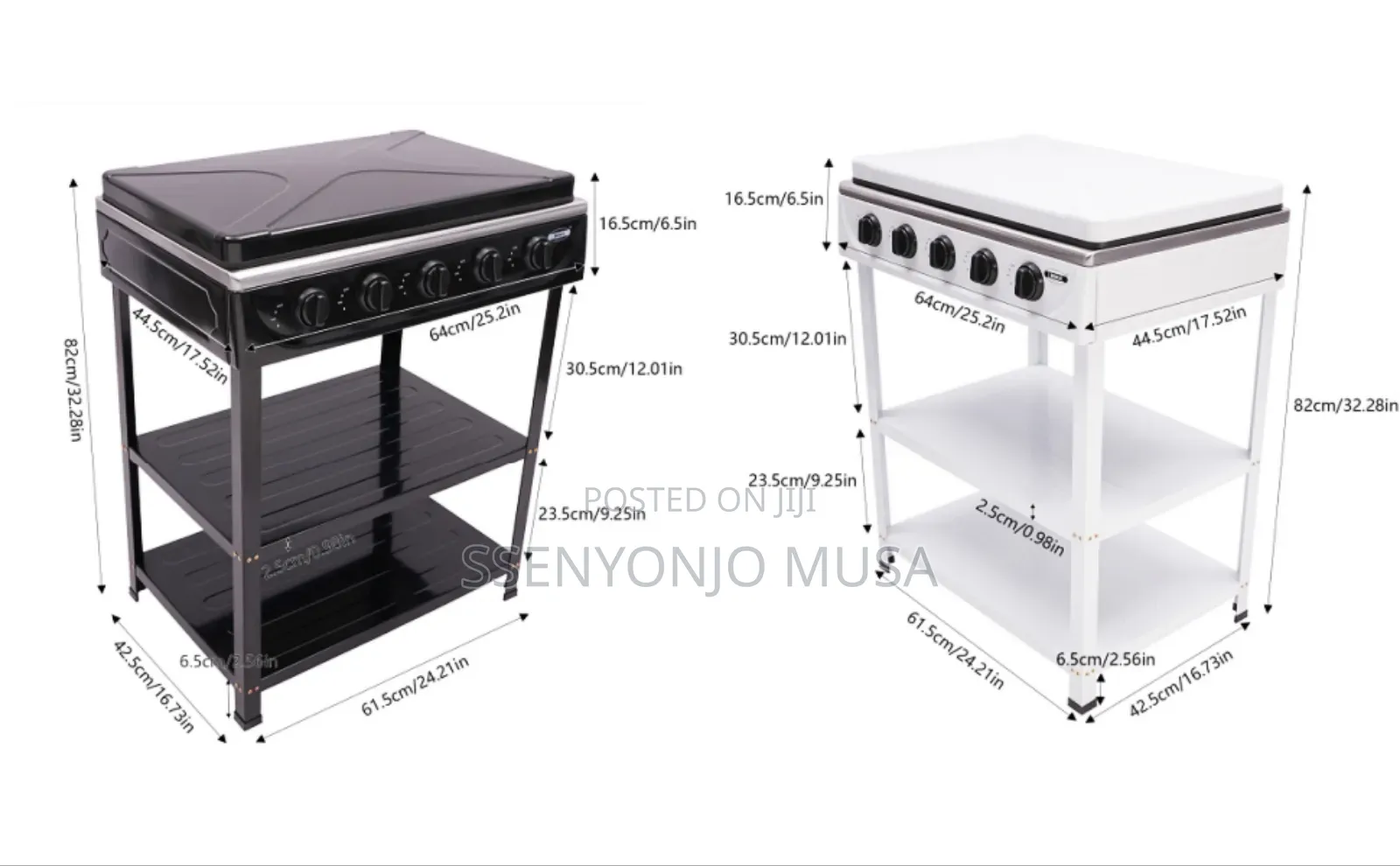 Boma Gas Stove 5 Burner 50×60cm Cooker With Shelves – Auto Ignition