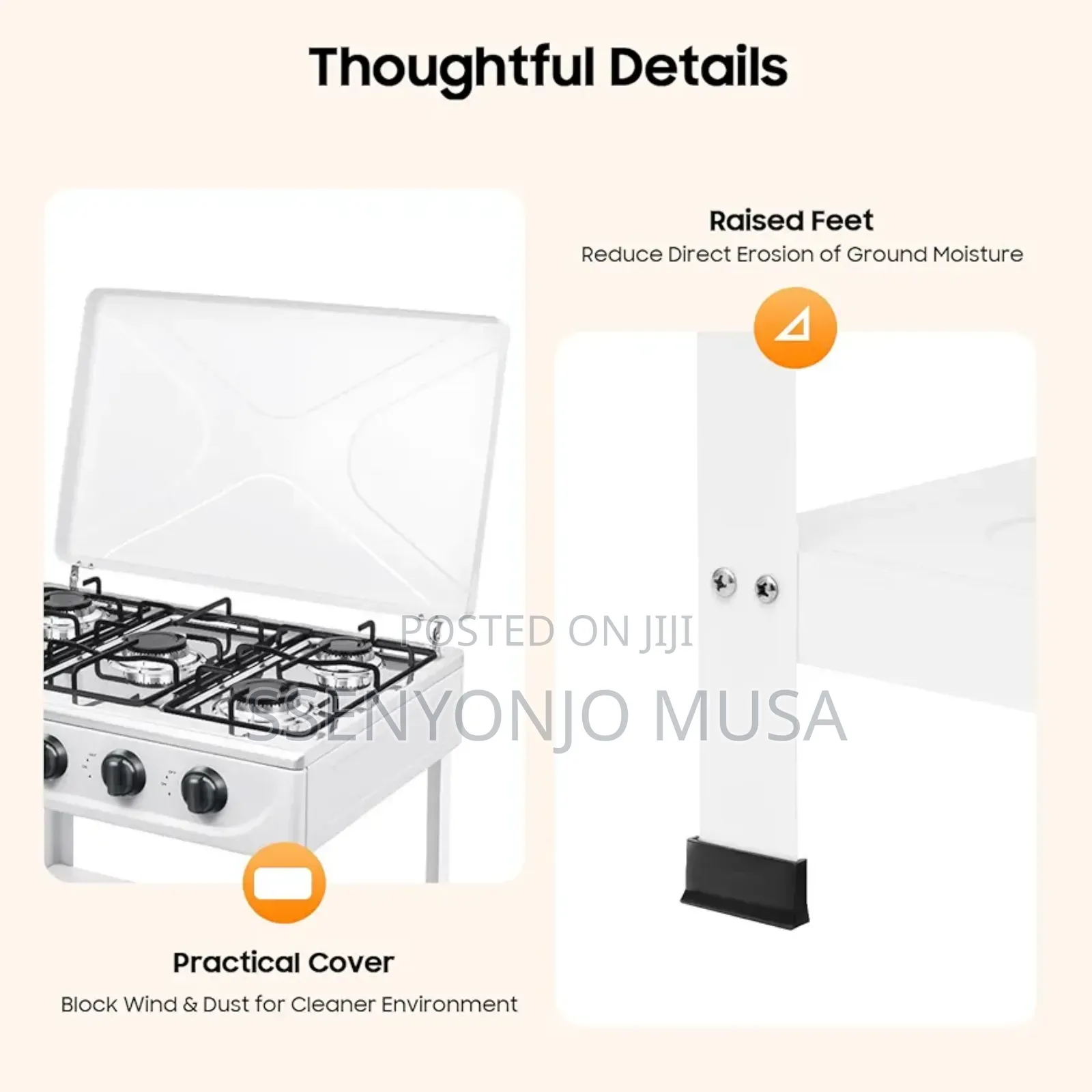 Boma Gas Stove 5 Burner 50×60cm Cooker With Shelves – Auto Ignition