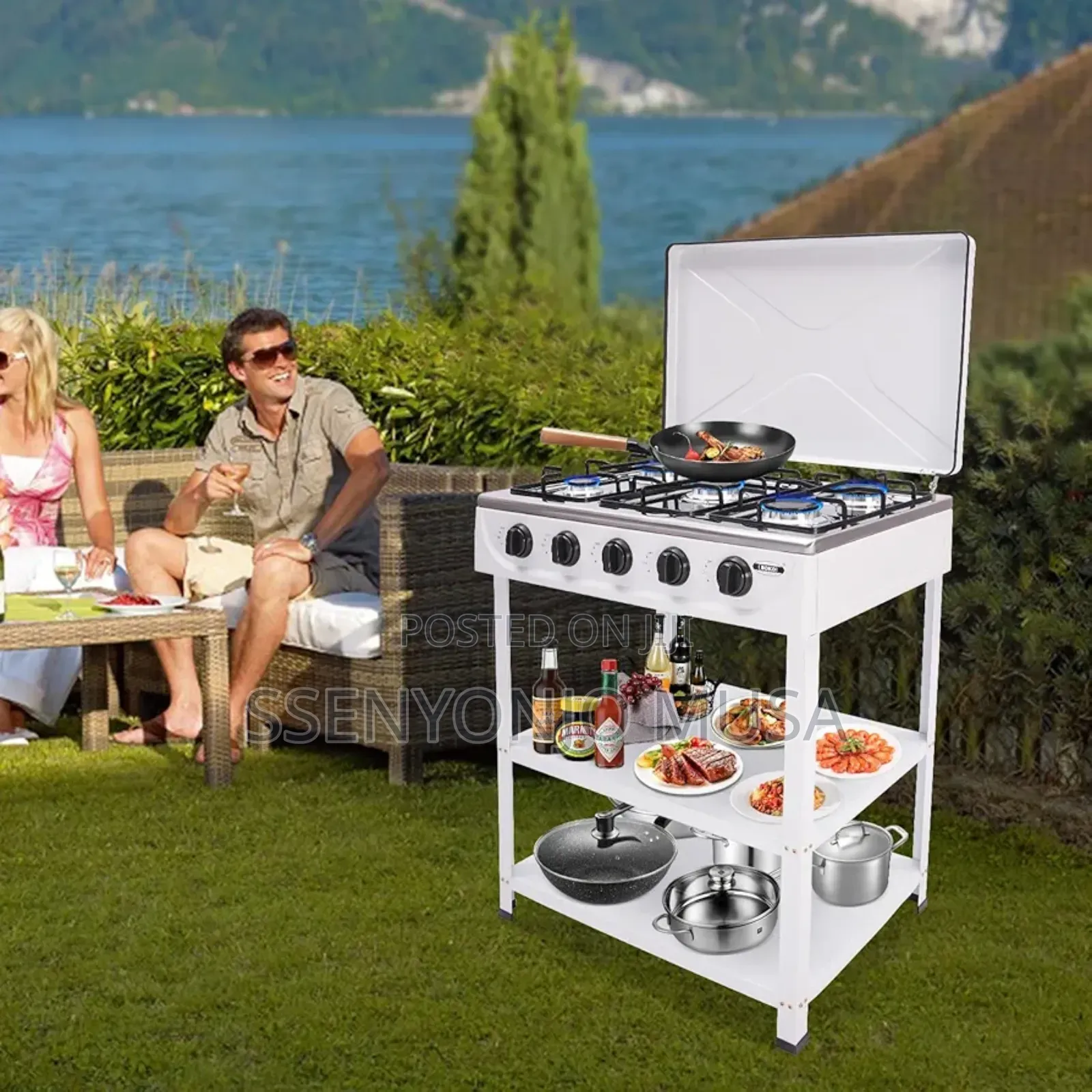 Boma Gas Stove 5 Burner 50×60cm Cooker With Shelves – Auto Ignition