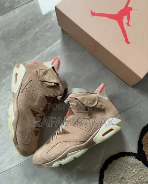 Original Nike Air Jordan 6 Retro Travis Scott “British Khaki” Sneakers
