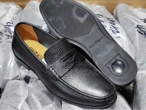 Original Men’S Black Salvatore Ferragamo Penny Loafers